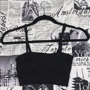 black party top, very short